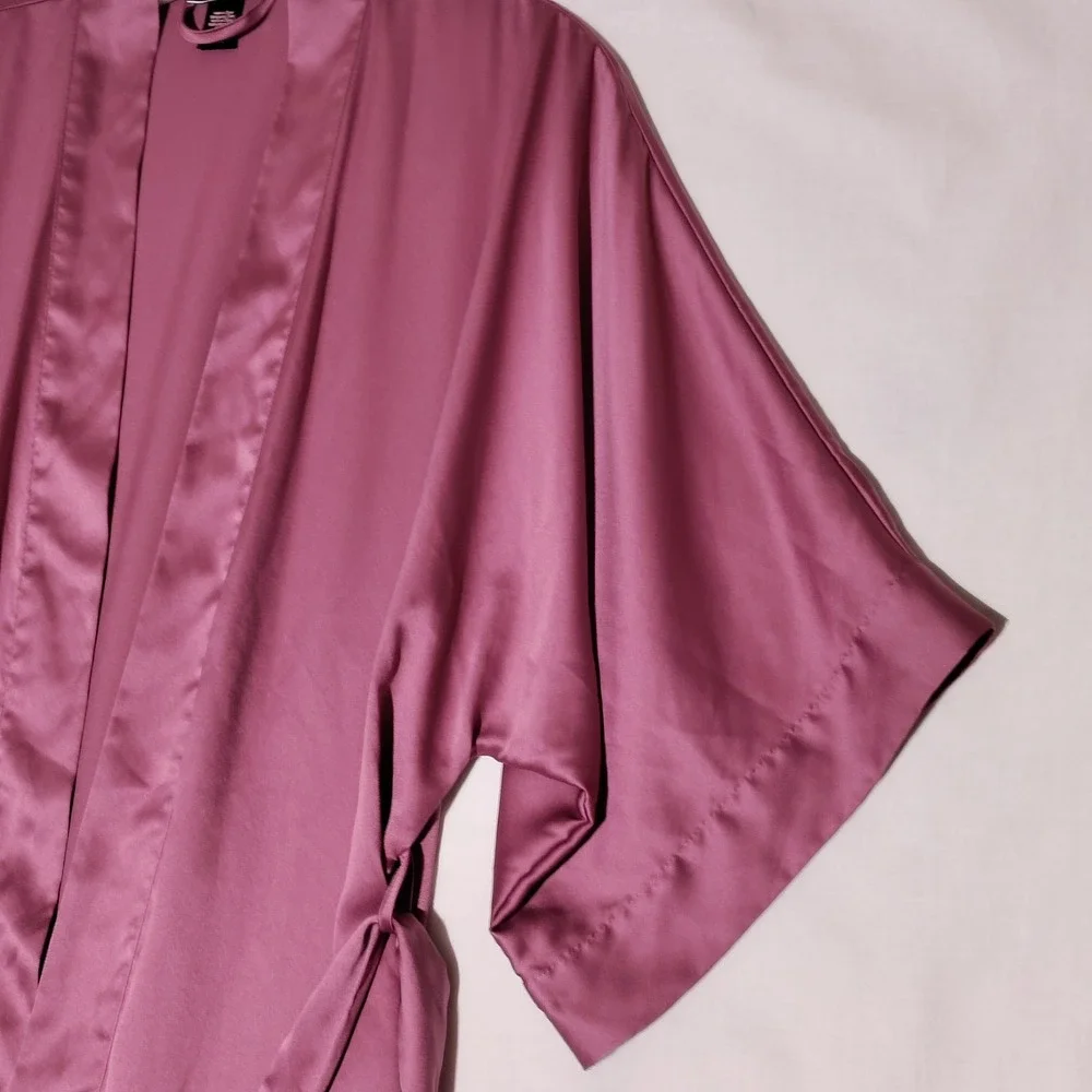 Vintage VICTORIA'S SECRET Nightgown Robe‎ Pink Satin Sz XS/S with Belt